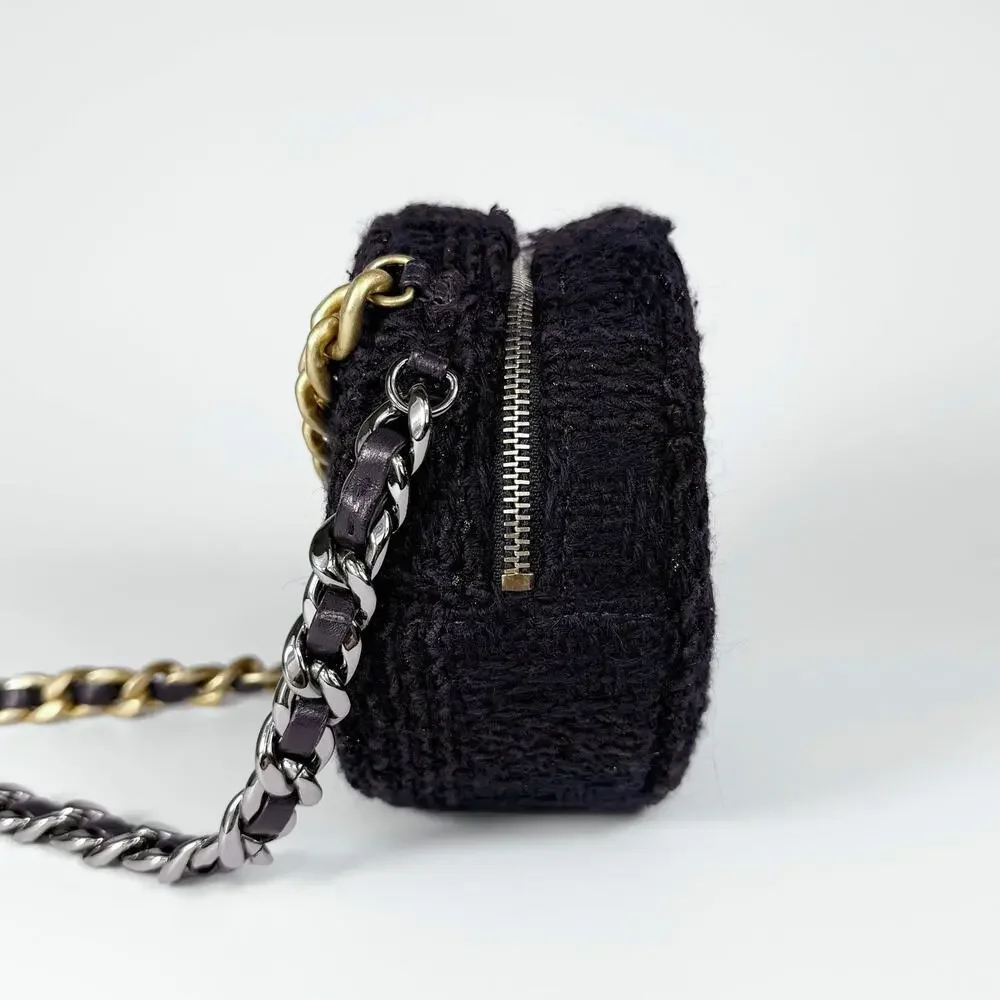 Chanel Round Tweed 19 Chain Shoulder Bag